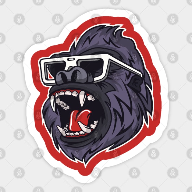 Cool Gorilla with Shades Sticker by Print2Press